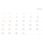 シンプルカレンダー横型（2018年版）