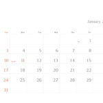 シンプルカレンダー横型（2021年版）