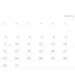 シンプルカレンダー横型（2022年版）